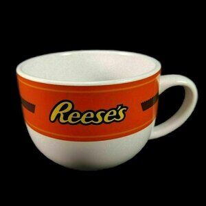 Reeses Peanut Butter Cup Ceramic Coffee Tea Mug Large 12 oz Galerie White Orange